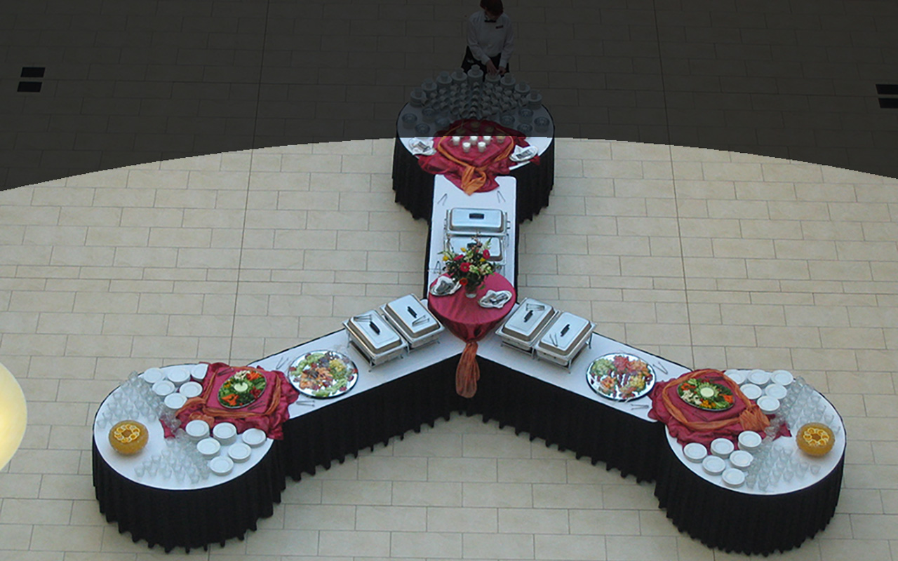 High professional catering standards in action with precise service and presentation.