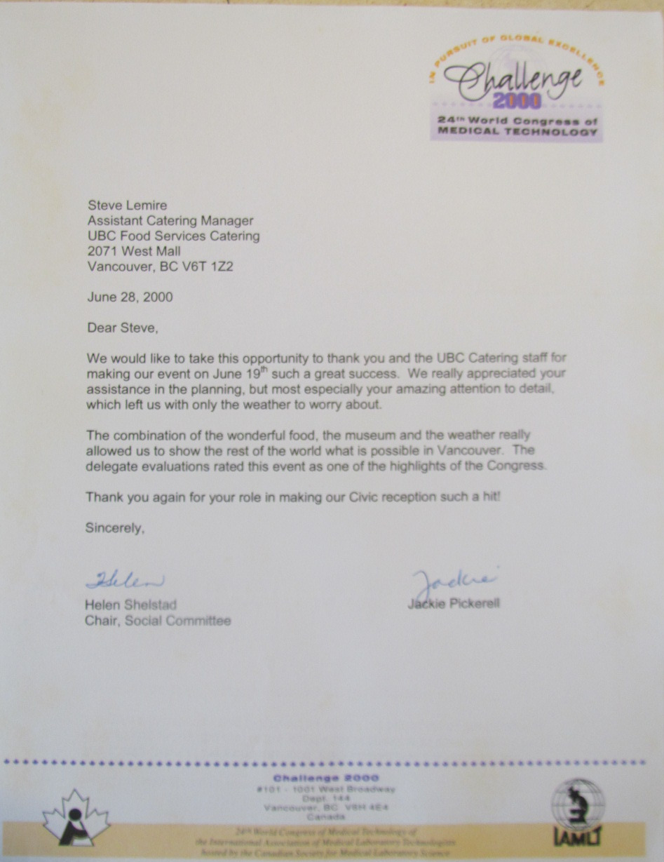 Testimonail Letter from the Chemistry and Education Department at the Univeristy of British Columbia